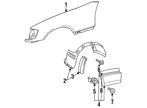 1997 Mercedes-Benz S500 Fender & Components, Exterior Trim