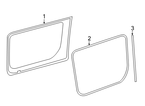 2019 Mercedes-Benz Sprinter 1500 Side Loading Door - Glass & Hardware Diagram 2