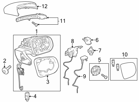 2021 Mercedes-Benz G550 Outside Mirrors Diagram