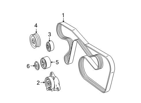 2008 Mercedes-Benz E63 AMG Belts & Pulleys, Cooling Diagram