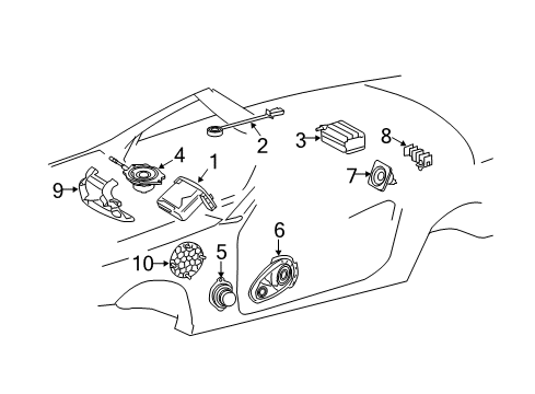 2012 Mercedes-Benz SL63 AMG Sound System Diagram