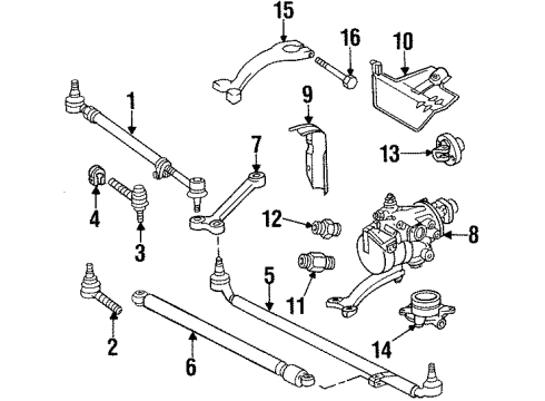 Steering Damper Diagram for 124-463-04-32-64