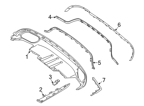 2020 Mercedes-Benz E63 AMG S Exterior Trim - Rear Bumper Diagram 1