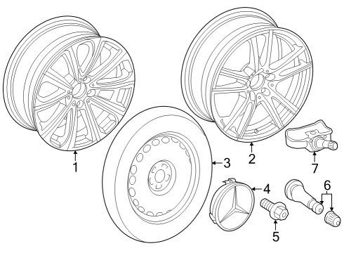 Wheel, Alloy Diagram for 254-401-46-00-7X45