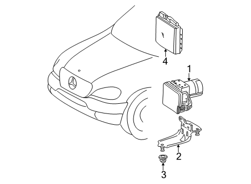 2002 Mercedes-Benz ML55 AMG Anti-Lock Brakes Diagram 1