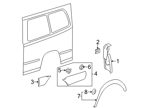 2014 Mercedes-Benz Sprinter 2500 Exterior Trim - Side Panel Diagram 1