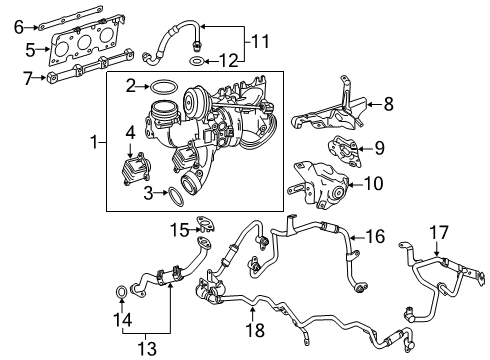 2020 Mercedes-Benz S560e Turbocharger & Components Diagram