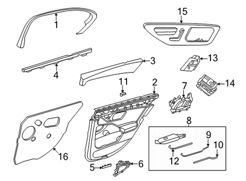 Belt Weatherstrip Diagram for 206-735-03-00