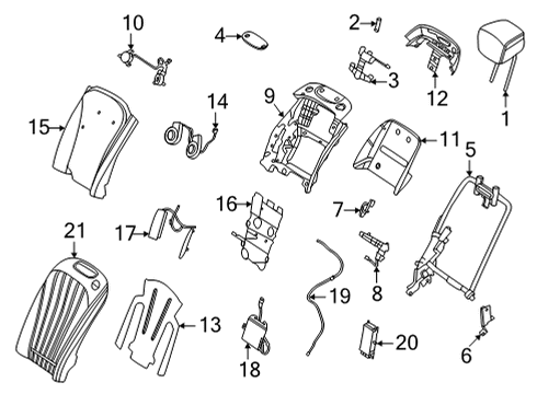 Seat Back Cover Diagram for 223-920-60-11-7R10