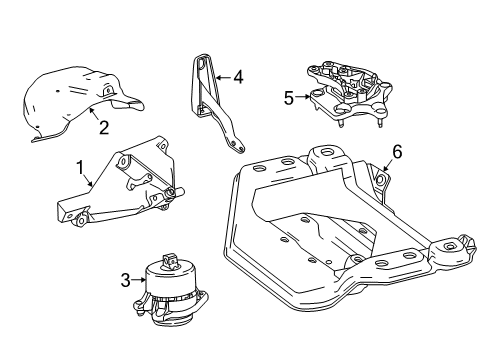 2017 Mercedes-Benz S550 Engine & Trans Mounting Diagram 1