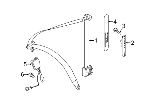 Lap & Shoulder Belt Diagram for 463-860-20-00-3D53