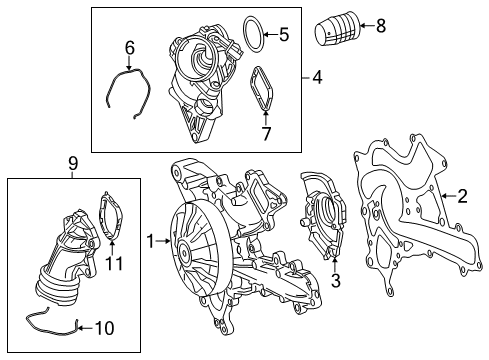 2012 Mercedes-Benz C350 Water Pump Diagram 1