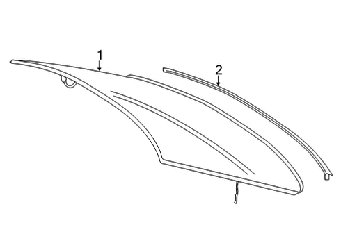 2021 Mercedes-Benz S580 Glass & Hardware - Back Glass Diagram