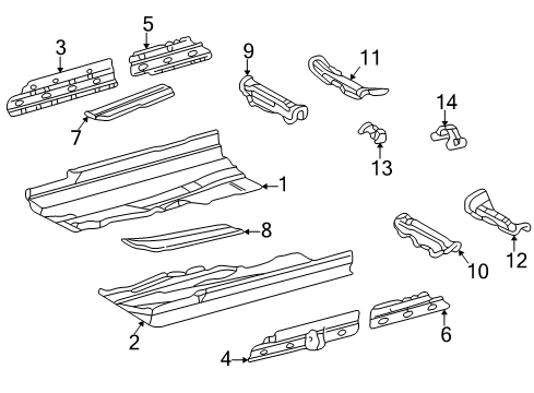 2002 Mercedes-Benz CLK430 Pillars, Rocker & Floor - Floor & Rails Diagram 1