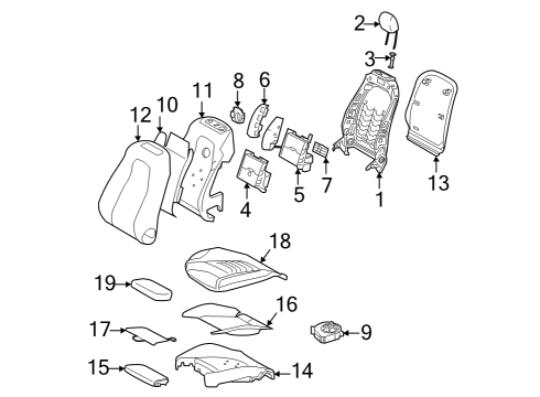 2021 Mercedes-Benz GLA250 Driver Seat Components Diagram 2