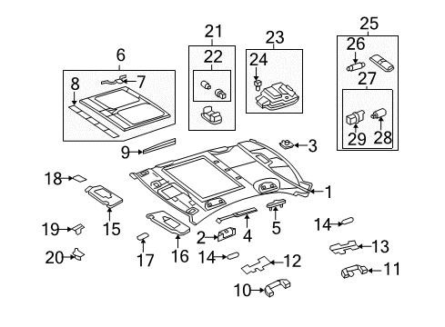 Sunvisor Outer Cover Diagram for 204-811-02-07-9051