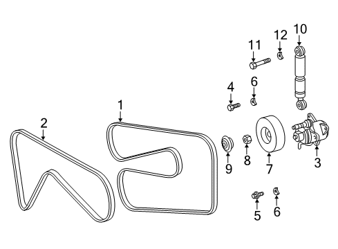 Belt Tensioner Mount Bolt Diagram for 910105-008004