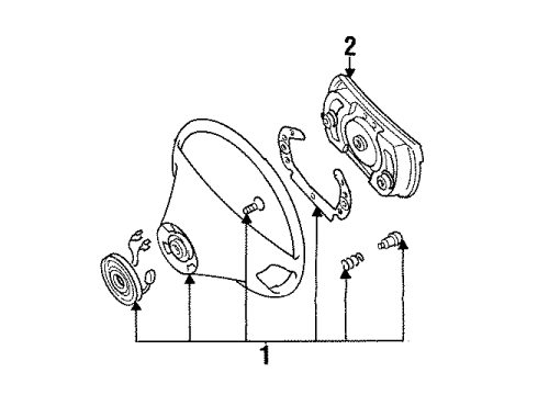 1993 Mercedes-Benz 300SD Steering Column, Steering Wheel & Trim Diagram 2