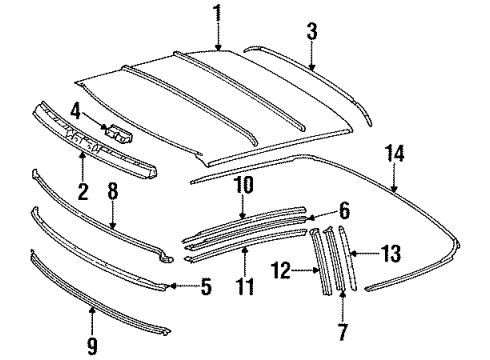 1993 Mercedes-Benz 600SL Interior Trim - Convertible Top Diagram