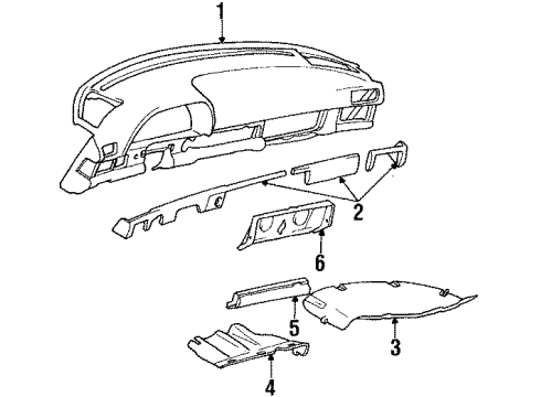 Instrument Panel Diagram for 126-680-69-87