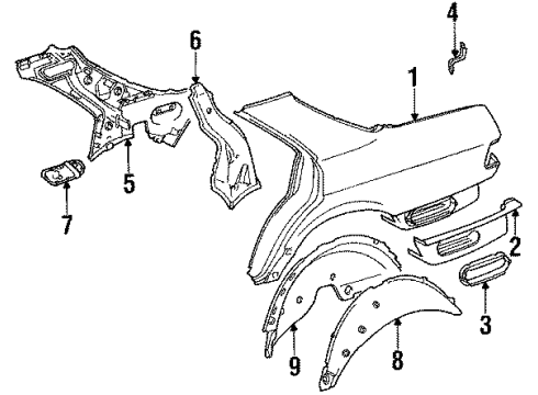 1985 Mercedes-Benz 500SEL Quarter Panel & Components