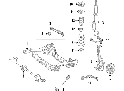 2022 Mercedes-Benz E450 Front Suspension, Control Arm, Stabilizer Bar Diagram 4