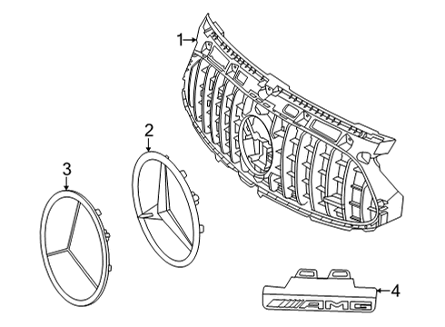 2022 Mercedes-Benz GLA35 AMG Grille & Components Diagram