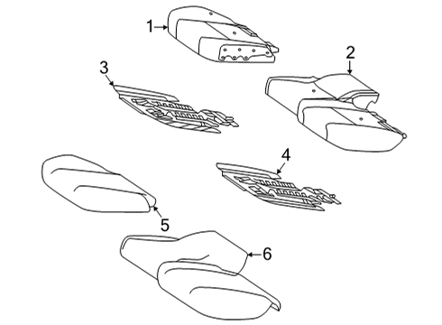 2021 Mercedes-Benz GLS63 AMG Rear Seat Components Diagram