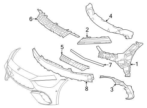 2023 Mercedes-Benz AMG GT 63 Bumper & Components - Front Diagram 2