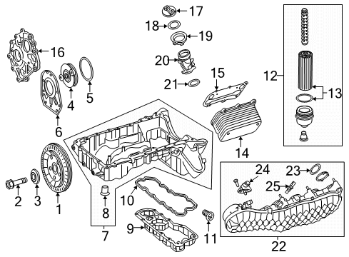 2019 Mercedes-Benz GLC63 AMG S Engine Parts & Mounts, Timing, Lubrication System Diagram 1