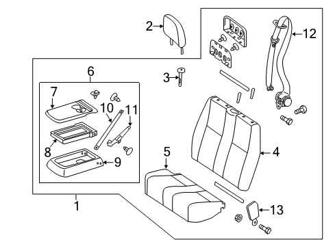 2017 Mercedes-Benz Sprinter 2500 Passenger Seat Components Diagram 1