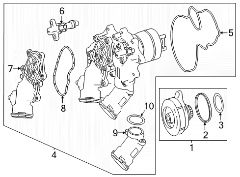 2019 Mercedes-Benz S560 Water Pump Diagram 1