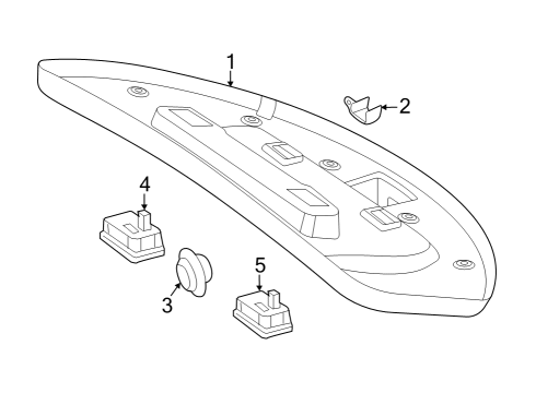 Trunk Lid Trim Cap Diagram for 232-690-48-02