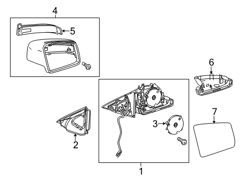 2014 Mercedes-Benz E550 Outside Mirrors Diagram 3