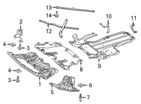 Center Shield Diagram for 213-520-35-00