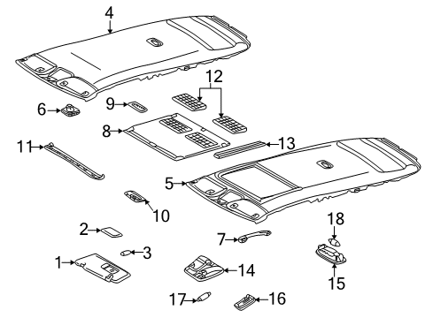 Headliner Diagram for 210-690-58-50-1A21