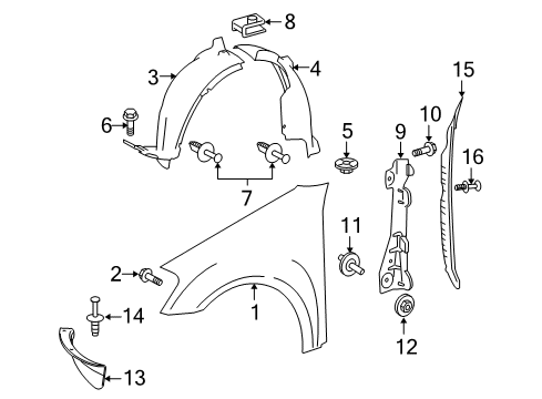 2010 Mercedes-Benz ML450 Fender & Components Diagram