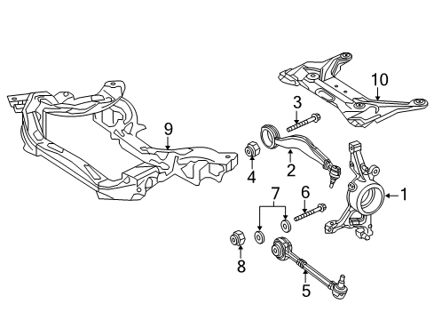 2015 Mercedes-Benz E63 AMG S Front Suspension, Control Arm, Stabilizer Bar Diagram 1