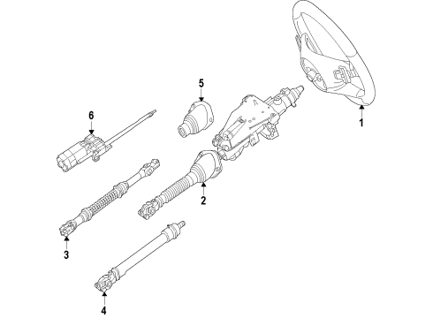 2013 Mercedes-Benz G63 AMG Steering Column & Wheel, Steering Gear & Linkage Diagram 1