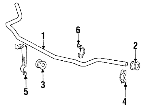 1990 Mercedes-Benz 300E Stabilizer Bar & Components - Front Diagram 2