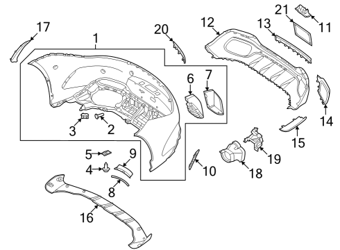 2023 Mercedes-Benz SL63 AMG Bumper & Components - Rear Diagram 1