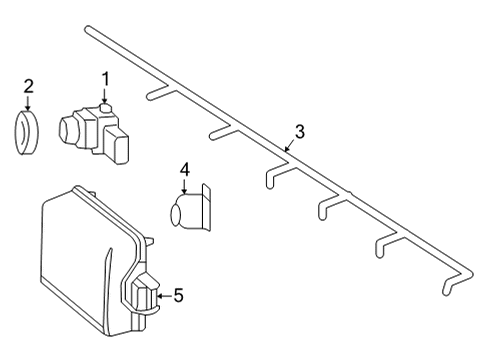 2022 Mercedes-Benz GLC43 AMG Electrical Components - Front Bumper Diagram 3