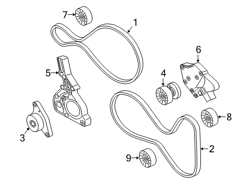 2018 Mercedes-Benz G550 Belts & Pulleys, Cooling Diagram