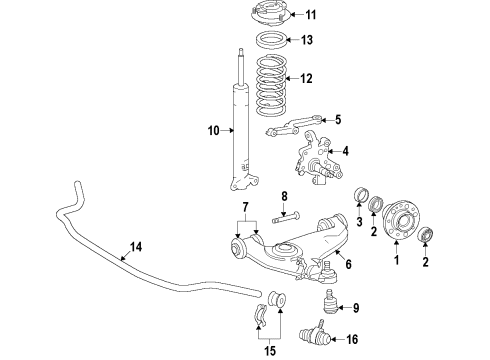 1994 Mercedes-Benz E320 Front Suspension, Control Arm, Stabilizer Bar Diagram 2