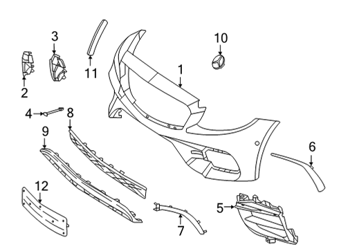 2021 Mercedes-Benz E63 AMG S Bumper & Components - Front Diagram 1