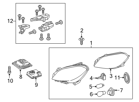 Composite Headlamp Diagram for 242-820-05-61