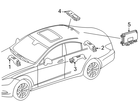 2018 Mercedes-Benz CLS63 AMG S Keyless Entry Components Diagram