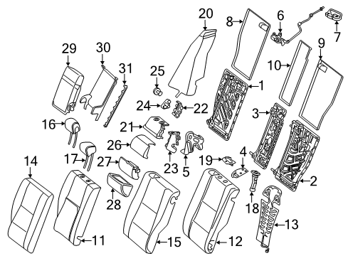 Seat Back Cover Diagram for 213-920-85-00-8T99