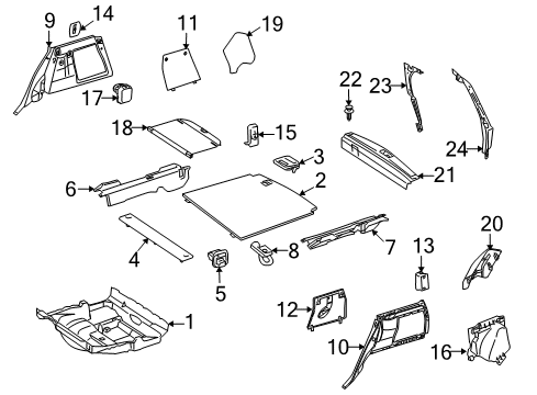 2009 Mercedes-Benz ML550 Interior Trim - Rear Body Diagram