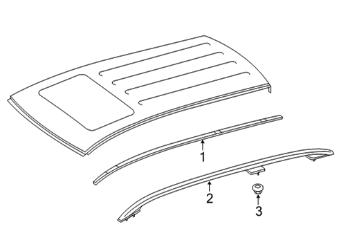 2020 Mercedes-Benz GLE450 Exterior Trim - Roof, Luggage Carrier, Trim Diagram 1